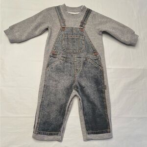 👶 Levi’s Baby Onesie: Denim Overall Print -  Size 12 Month 👶